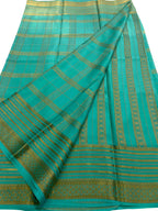 Blue Handloom Mysore Pure Crepe Silk Saree - Elegant and Timeless - Luxurion World