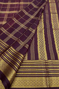 Exquisite Purple Handloom Mysore Crepe Silk Saree - Luxurion World
