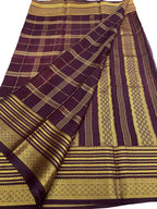 Exquisite Purple Handloom Mysore Crepe Silk Saree - Luxurion World
