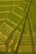 Green Handloom Mysore Pure Crepe Silk Saree - Elegant and Ethereal - Luxurion World