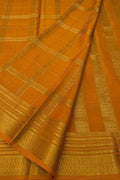 Orange Handloom Mysore Crepe Silk Saree - Luxurion World