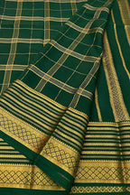 Green Handloom Mysore Pure Crepe Silk Saree - Elegant and Ethereal - Luxurion World