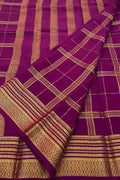 Exquisite Purple Handloom Mysore Crepe Silk Saree - Luxurion World