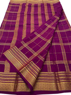 Exquisite Purple Handloom Mysore Crepe Silk Saree - Luxurion World