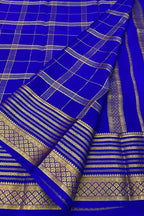 Exquisite Blue Handloom Pure Crepe Silk Saree - Luxurion World
