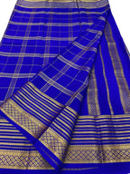 Exquisite Blue Handloom Pure Crepe Silk Saree - Luxurion World