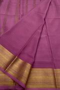 Pink Handloom Mysore Pure Crepe Silk Saree - Luxurion World