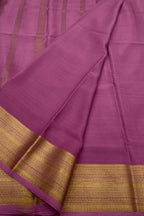 Pink Handloom Mysore Pure Crepe Silk Saree - Luxurion World