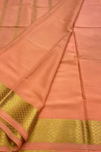 Orange Handloom Mysore Pure Crepe Silk Saree - Luxurion World