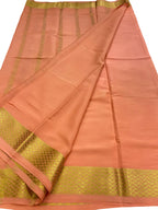 Orange Handloom Mysore Pure Crepe Silk Saree - Luxurion World