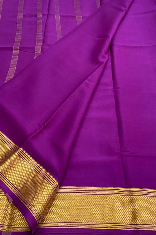 Pink Handloom Mysore Pure Crepe Silk Saree - Luxurion World