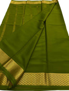 Green Handloom Mysore Pure Crepe Silk Saree - Luxurion World