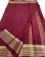 Red Handloom Mysore Pure Crepe Silk Saree - Luxurion World