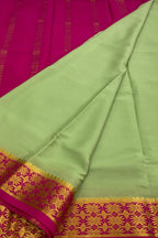 Green Handloom Mysore Pure Crepe Silk Saree - Luxurion World