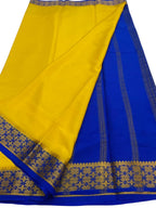 Blue Handloom Mysore Pure Crepe Silk Saree - Luxurion World