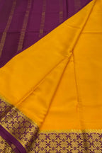 Yellow Handloom Mysore Pure Crepe Silk Saree - Luxurion World