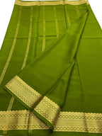 Green Handloom Mysore Pure Crepe Silk Saree - Luxurion World