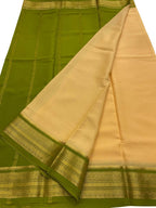 Pastel Handloom Mysore Pure Crepe Silk Saree - Luxurion World