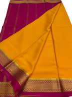 Orange Handloom Mysore Pure Crepe Silk Saree - Luxurion World