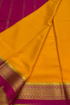 Orange Handloom Mysore Pure Crepe Silk Saree - Luxurion World