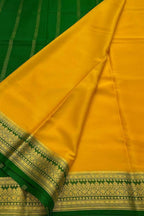 Yellow Handloom Mysore Pure Crepe Silk Saree - Luxurion World