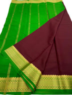Maroon Handloom Mysore Pure Crepe Silk Saree - Luxurion World