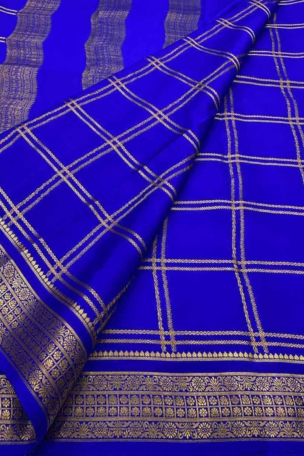 Purple Handloom Mysore Pure Crepe Silk Saree