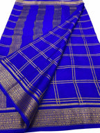 Purple Handloom Mysore Pure Crepe Silk Saree