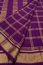 Purple Handloom Mysore Pure Crepe Silk Saree