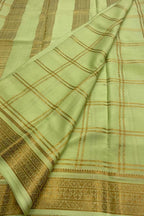 Green Handloom Mysore Pure Crepe Silk Saree