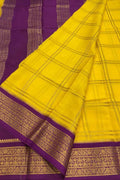 Yellow Handloom Mysore Pure Crepe Silk Saree