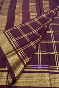 Maroon Handloom Mysore Pure Crepe Silk Saree