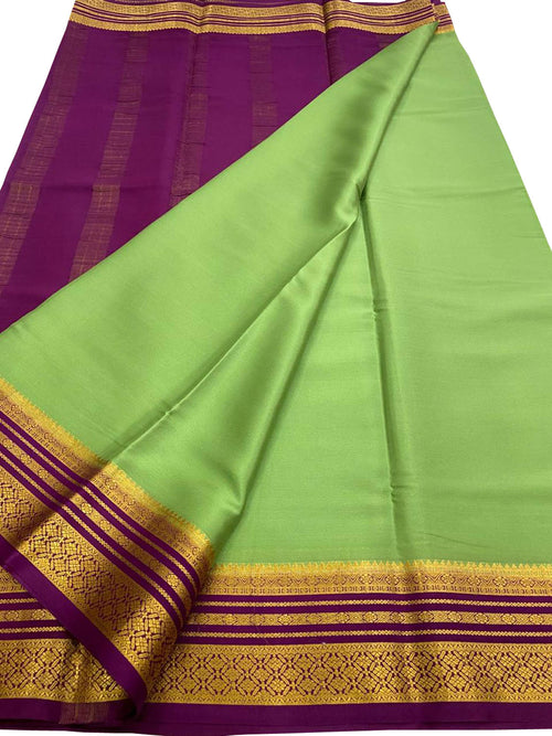 Green Handloom Mysore Pure Crepe Silk Saree