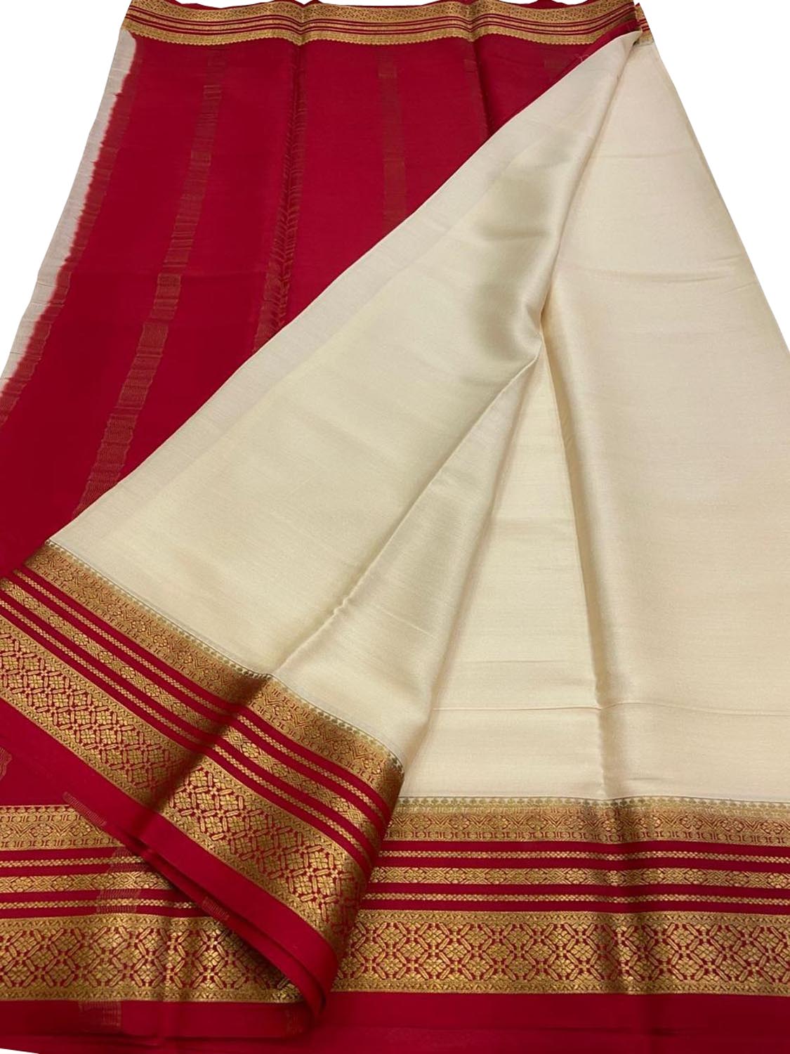 Pastel Handloom Mysore Pure Crepe Silk Saree