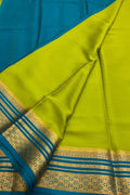 Green Handloom Mysore Pure Crepe Silk Saree