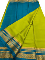 Green Handloom Mysore Pure Crepe Silk Saree