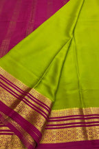 Green Handloom Mysore Pure Crepe Silk Saree