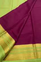 Purple Handloom Mysore Pure Crepe Silk Saree
