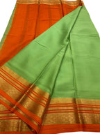 Green Handloom Mysore Pure Crepe Silk Saree