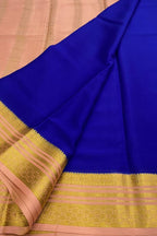 Blue Handloom Mysore Pure Crepe Silk Saree