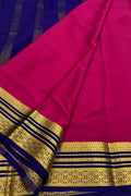 Pink Handloom Mysore Pure Crepe Silk Saree