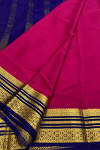 Pink Handloom Mysore Pure Crepe Silk Saree