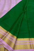 Green Handloom Mysore Pure Crepe Silk Saree