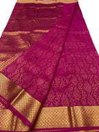 Pink Handloom Mysore Pure Crepe Silk Saree