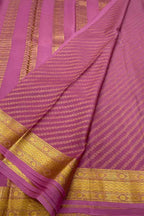Pink Handloom Mysore Pure Crepe Silk Saree