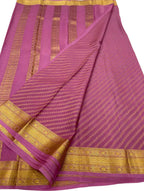 Pink Handloom Mysore Pure Crepe Silk Saree