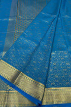 Blue Handloom Mysore Pure Crepe Silk Saree