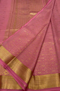 Pink Handloom Mysore Pure Crepe Silk Saree