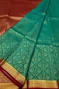 Green Handloom Mysore Pure Crepe Silk Saree