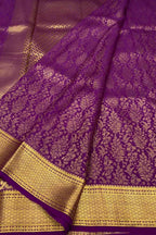 Purple Handloom Mysore Pure Crepe Silk Saree